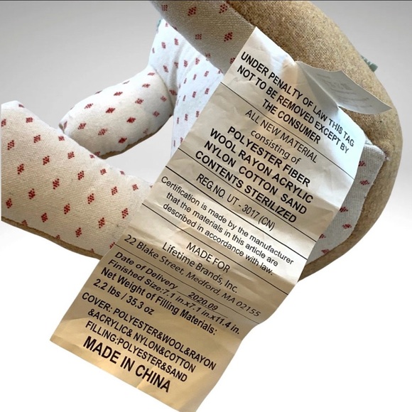 NEW Deer Stuffed Animal Weighted Doorstop Holiday Fawn Lifetime Brands Elements - Picture 8 of 8